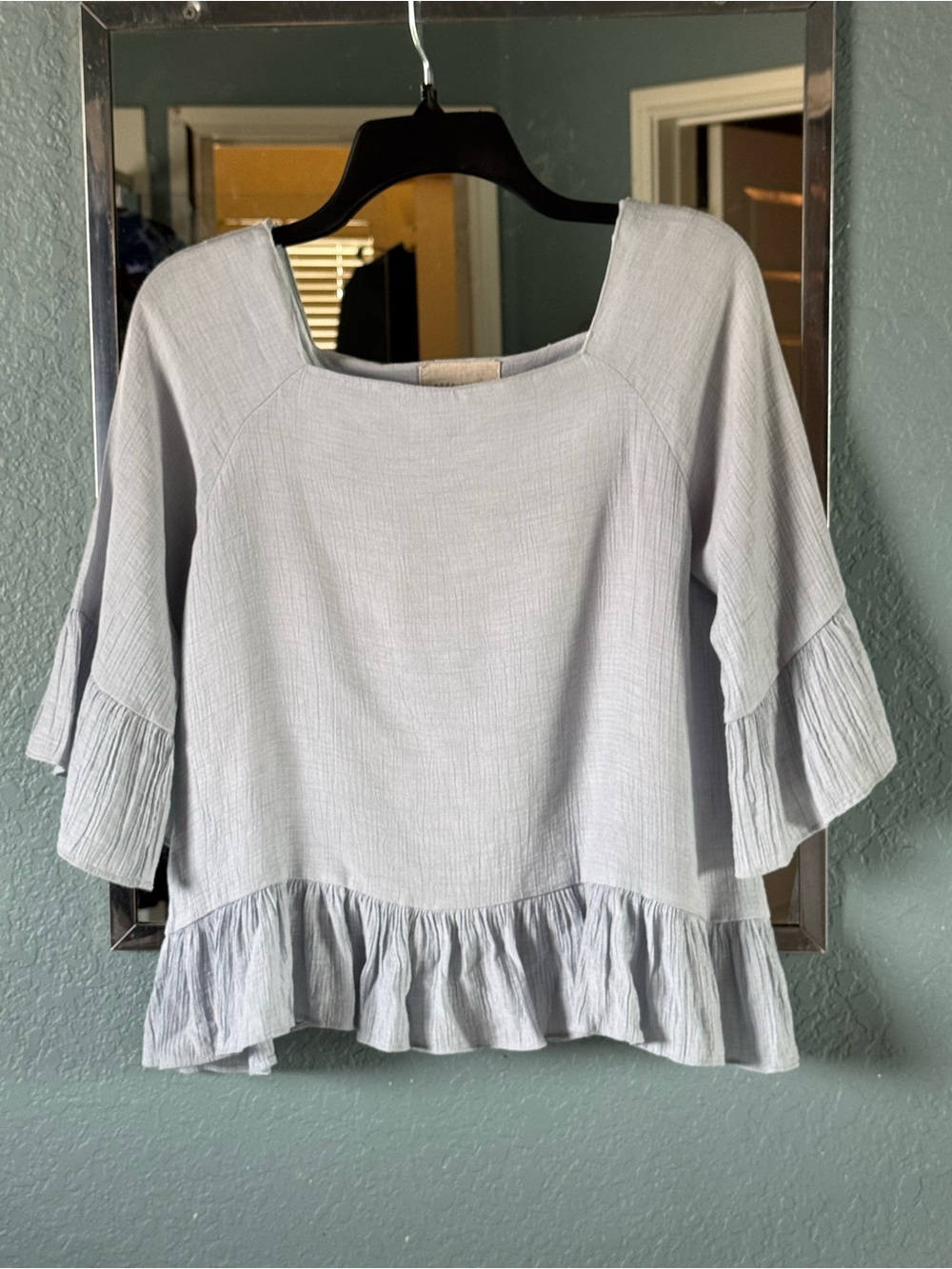 Anthropologie Moon River Boho Square Neckline Trendy Oversized Top